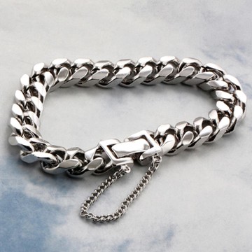 Shoveoff 男用鍊式手鍊 10mm + 鍊式戒指 SVB 177  霧面銀  L