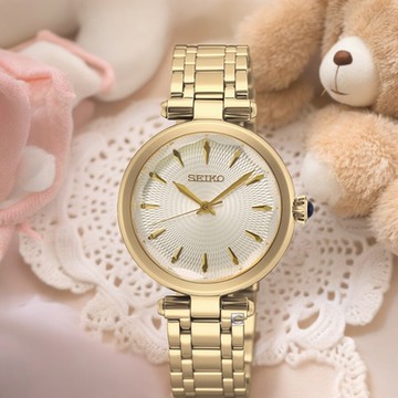 SEIKO 精工錶 典雅簡約石英手錶-30mm金色_SK040 (SRZ554P1/7N01-0KX0G)