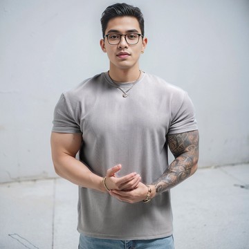 運動短袖 新品 男士夏運動休閒短袖T恤 跑步鍛鍊健身大彈力 條紋速乾 素色寬鬆短袖T恤