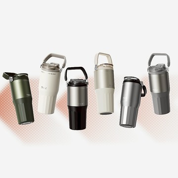 【TKK】禮物精選-悅界時尚拎拎杯 316不鏽鋼x陶瓷噴塗 手提式 冰霸杯 保溫杯 手搖飲環保杯 700ML(直飲+吸管)