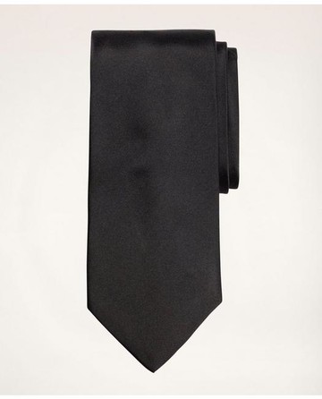 Brooks Brothers Men's Formal Silk Satin Tie | Black | Size Regular