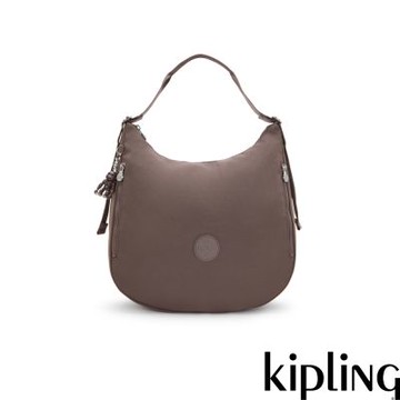 Kipling 木質棕彎月形肩背包-KHLOE