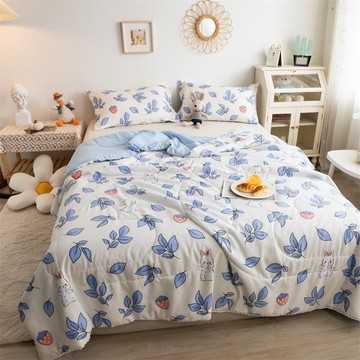 學生宿舍空調被夏季夏涼被薄款被子雙人可機洗水洗棉兒童單人被芯