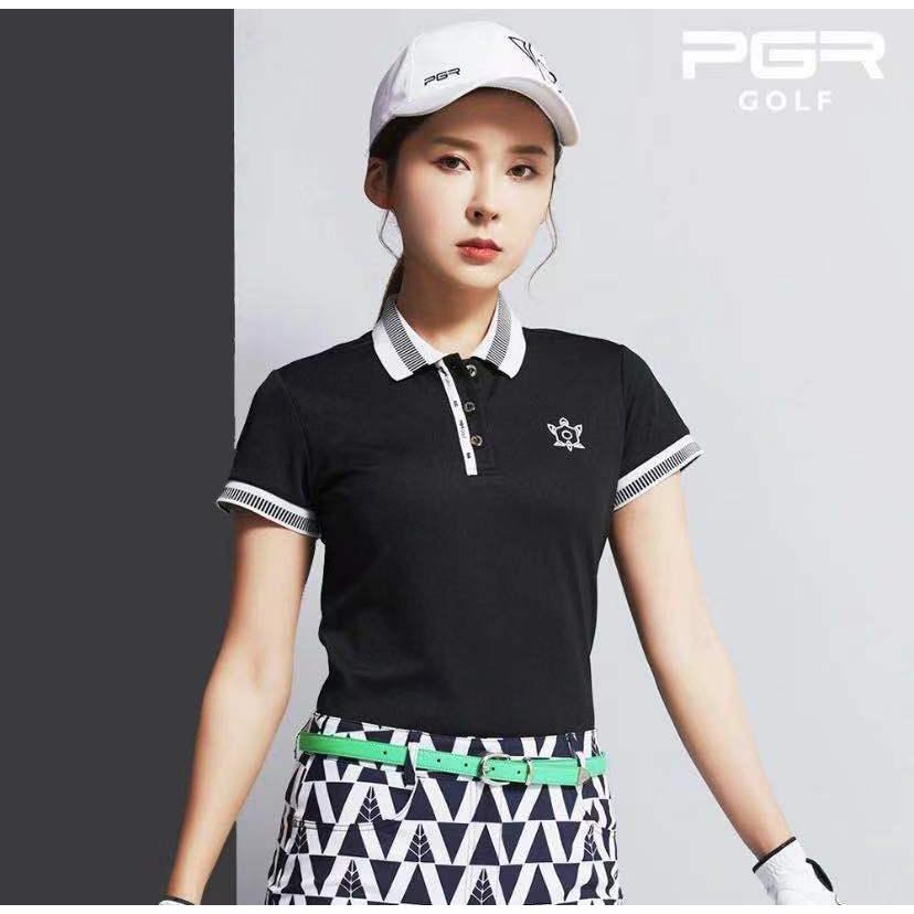 レディース　トップス　ゴルフウェア　夏　ポロシャツ　襟付き　韓国