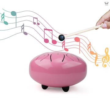 6寸8音空靈鼓 雨鼓 鋼舌鼓 忘憂鼓 打擊樂器可用於音樂教育、瑜伽、冥想 粉色