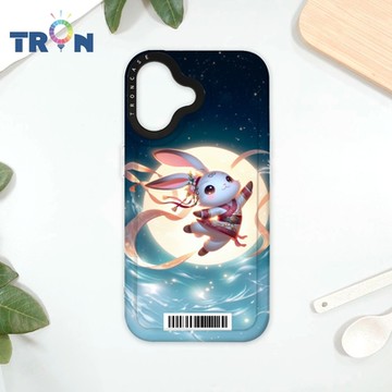 TRON iPhone 16 古風月亮兔子 防摔太空載具殼 透白 軟硬 手機殼