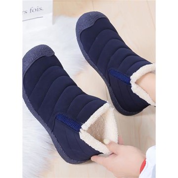 雪地靴女款2025年秋冬新款加絨加厚一腳蹬棉鞋短靴防水冬季豆豆鞋