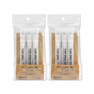 (2袋6入超值組)日本SLOWER-Stint多用途便攜式筆型隨身噴霧分裝空瓶10mlx3入/袋-SLW268白(噴瓶旅行組合包,按壓可重複用密封瓶)
