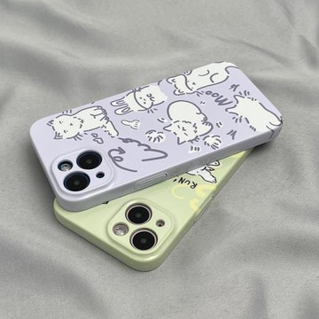 涂鴉小狗opporeno7手機殼reno9pro菲林reno6全包reno5可愛reno8防摔findx5創意a58卡通oppo新款ins風pro硬殼