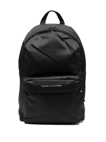 Tommy Hilfiger - logo-print zipped backpack - men - Polyester - One Size - Black