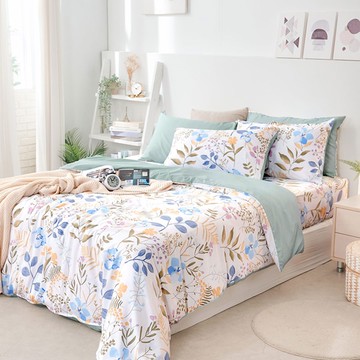 鋪棉兩用被套-雙人 / 6x7尺 / 奧地利天絲 / 島嶼花開 台灣製