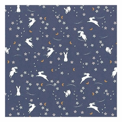売れ筋介護用品も 包装紙 半才 花うさぎ 紺 １０束 ５００枚 イージャパンモール 日用品雑貨 文房具 手芸 文房具 事務用品 010
