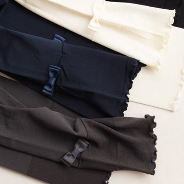 高端品質 蝴蝶結滾邊甜美時尚九分打底褲襪 啞光顯瘦高彈大碼絲襪