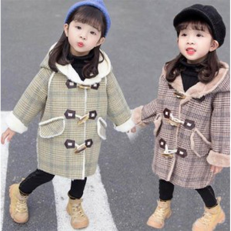 二枚送料無料/子供服 女の子 ダッフルコート ロング丈 韓国子供服 フード付きコート チェック柄 裏ボア 子供服 キッズ 女児 ジャケットア 通販  LINEポイント最大1.0%GET | LINEショッピング