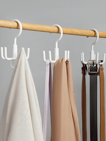 五爪旋轉掛鉤掛包架領帶架圍巾衣帽鉤多功能曬鞋架免打孔收納神器