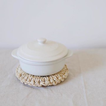 米間  日式草編鍋墊隔熱墊家用防燙墊復古手工編織田園風碗餐盤墊