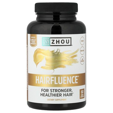 Zhou Nutrition, Hairfluence，高級頭髮生長配方，60粒素食膠囊