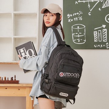 【OUTDOOR】率性學院-後背包L-黑色 OD211020BK