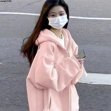 ✨ 女生上衣衛衣 加厚大學T ✨✨ oversize衛衣女2025新款秋冬設計感小眾上衣連帽加絨加厚開衫外套