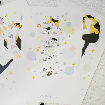 時間軸子 2.0 便簽 / 可愛貓貓主題風 / A7 可書寫手帳款