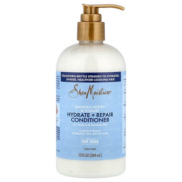 SheaMoisture, 麥盧卡樹蜂蜜與優酪乳，補水 + 修護護髮素，13 液量盎司（384 毫升）