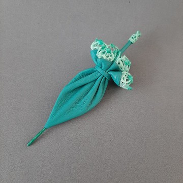 胸針 綠松石皮革胸針 皮革女士首飾