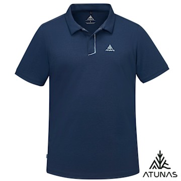 【ATUNAS 歐都納】男款循環排汗透氣短袖POLO衫A8PS2529MC深藍/透氣/排汗/抗UV/戶外休閒