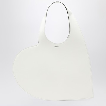 White leather Heart tote bag