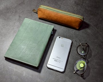 時間的軌跡-植鞣革真皮書衣-B6行事曆筆記本可用