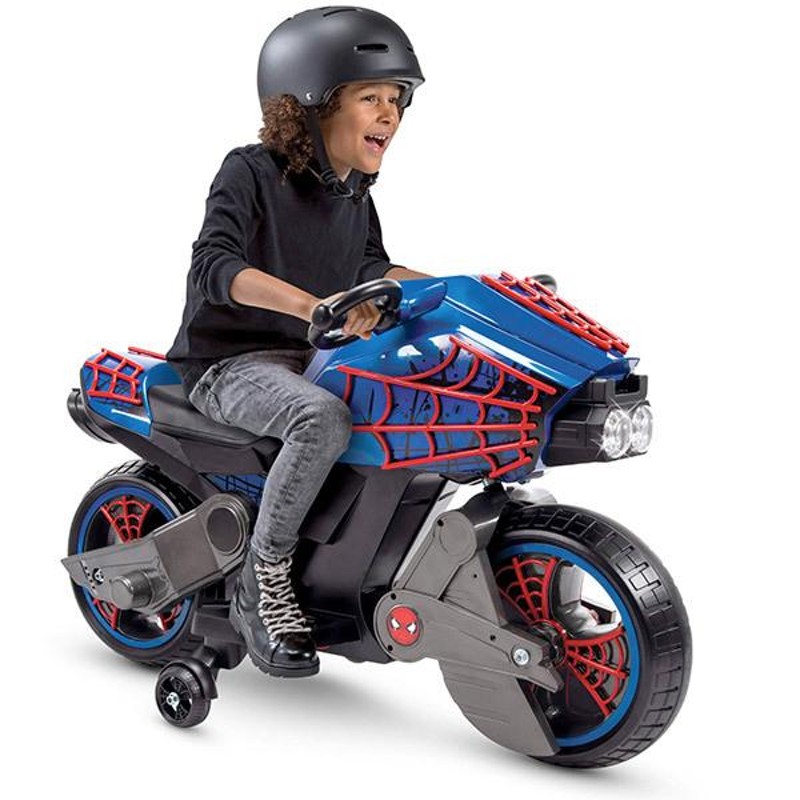 スパイダーマン おもちゃ バイク 乗り物 オートバイ 6V Huffy 電動乗用