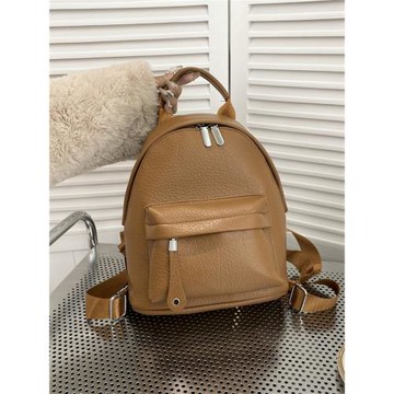 法式高級感純色雙肩包小型通勤簡約百搭皮質感軟皮背包女生流行包