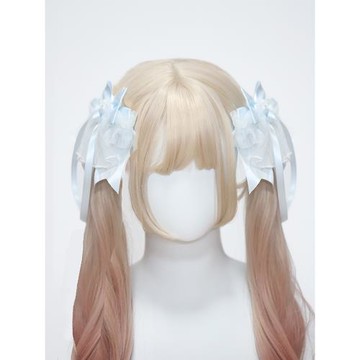 芭蕾風日系飄帶蝴蝶結發夾粉色藍色紗公主風兒童鴨嘴夾頭飾2024秋