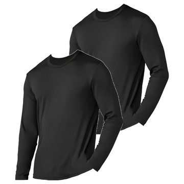 Free King 富立金 男款熱力圓領羅紋發熱衣 2件組  M  黑