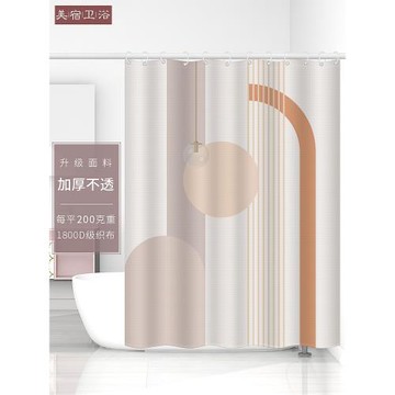 浴簾防水布衛生間加厚隔斷簾浴室干濕分離免打孔套裝高檔淋浴掛簾