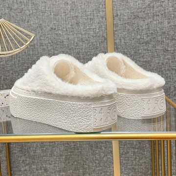 厚底毛毛拖鞋女外穿2025新款秋冬季高級感增高毛毛鞋白色毛茸茸鞋