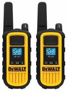 DEWALT DXFRS800 Watt Heavy Duty Walkie Talkies Waterproof Shock Resistant Long Range  Rechargeable Two-Way Radio with