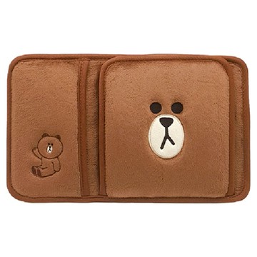 LINE FRIENDS FACE 多功能遮陽板置物夾 台灣製  1個  棕色