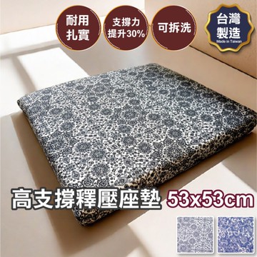 高支撐釋壓坐墊 53x53cm 扎實舒適 支撐力提升30% 多功能 布套可拆洗【多款式可選】台灣製造