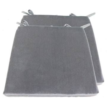 J&N 晶亮餐椅墊 Set 2 綁帶設計  長43 x 寬43 x 高3cm  灰色