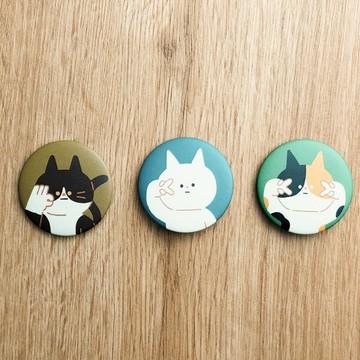 Say Yeah 胸章 44mm - 白貓 / 花貓 / 賓士貓