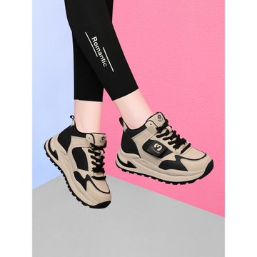 加絨老爹鞋女款2026新款真皮厚底雪地靴棉鞋休閑運動鞋秋冬