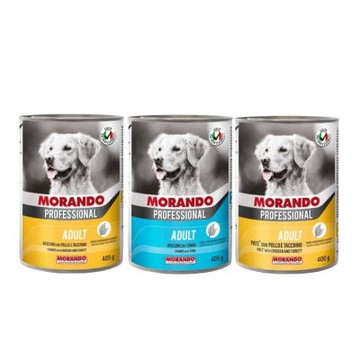 【12入組】義大利MORANDO摩納多 專業主食狗罐405g(狗罐頭|狗主食|狗飼料)(買二件送寵物玩具x1包)