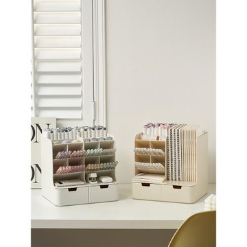 筆筒文件夾收納盒斜插式辦公室桌面書本a4大容量一體多層立式抽屜