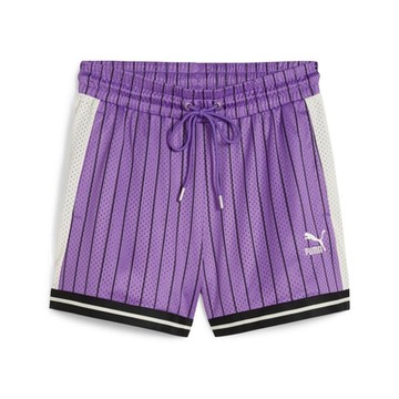 PUMA 流行系列Fanbase T7 女休閒短褲-紫黑白-62434550