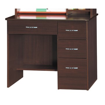 AS DESIGN雅司家具-巴里3尺胡桃多收納四抽書桌下座-91x58x76cm