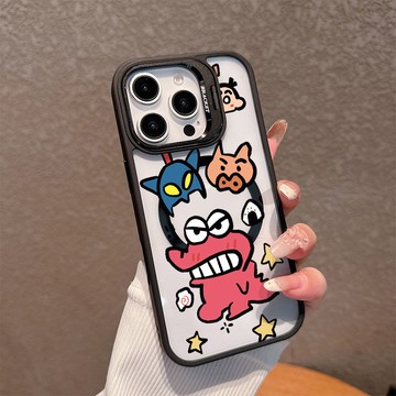 可愛憤怒小鱷魚適用蘋果17/16promax手機殼iPhone15plus磁吸殼14亞克力13鏡頭支架12防摔11硬殼