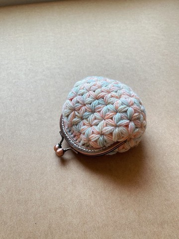 -小蒼蘭系列/*白桃*緋霧2色*編織口金零錢包