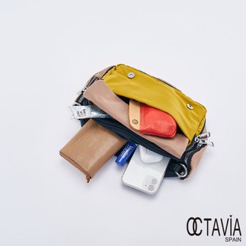 OCTAVIA 8 真皮 -  韓系撞色系列 尼龍輕量側背方型托持包