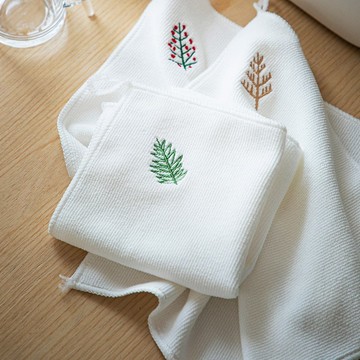 日本霜山 日系刺繡風強力吸水擦手巾/運動擦巾(3條入/包)x3包組
