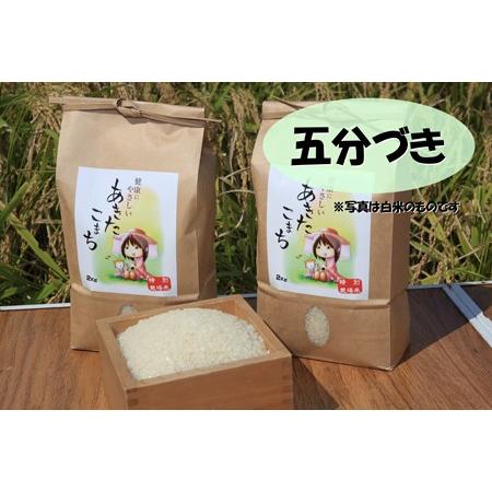 新米 五分づき米 ポイント消化に 特別栽培米あきたこまち 秋田県大潟村産 2kg